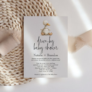 Invitation Baby-Shower Drive-By avec Animaux de Nurserie Pelu