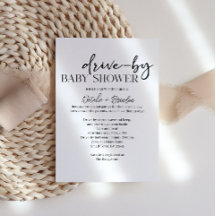 Baby-Shower Drive-By Bébé Moderne Simple Script