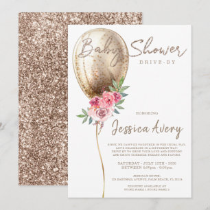 Invitation Baby shower Drive Par Luxueuse Parties scintillant