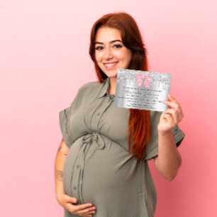 Invitation Baby shower Drives Parties scintillant Pieds Roses