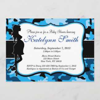 Invitation Baby shower du Camouflage de Blue Boy