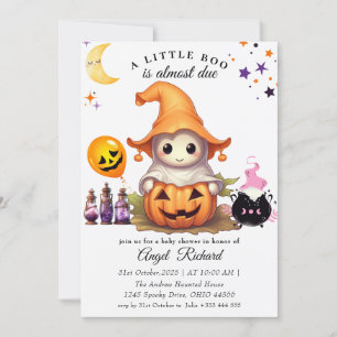 Invitation Baby shower du Citrouille d'Halloween Little Boo