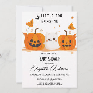 Invitation Baby shower du Citrouille d'Halloween Little Boo