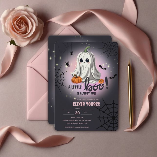 Invitation Baby shower du Citrouille d'Halloween Little Boo (Créateur téléchargé)