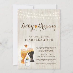 Invitation Baby shower du couple de brasserie
