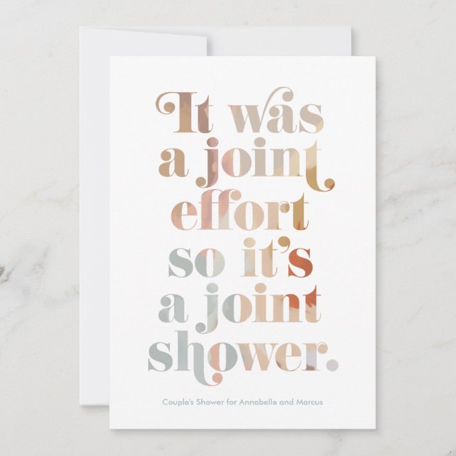 Invitation Baby shower du couple d'effort conjoint (Devant)