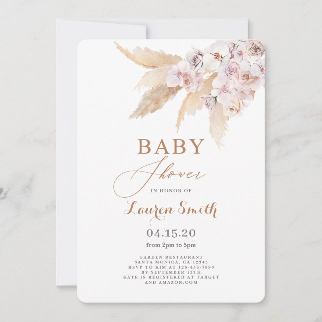 Invitation Baby shower du désert (Devant)