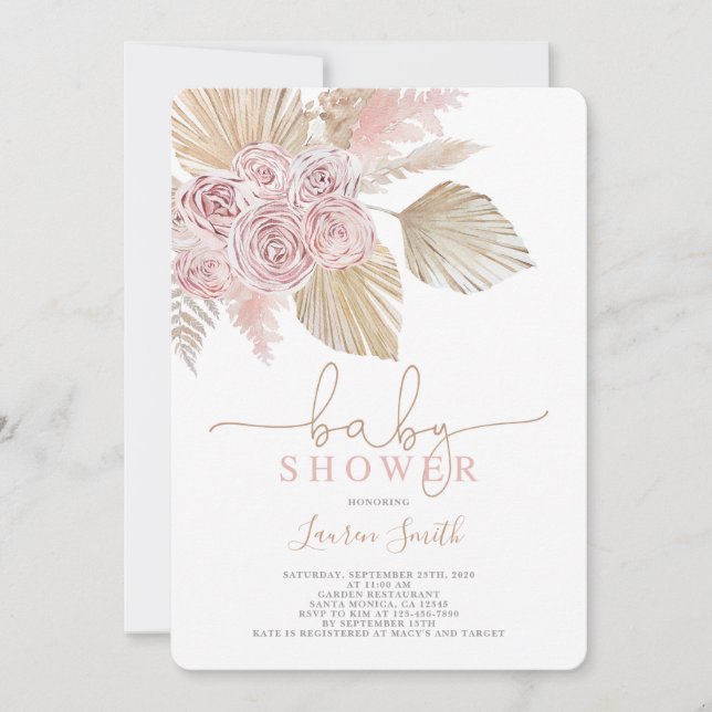 Invitation baby shower du désert (Devant)