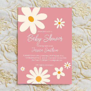 Invitation Baby shower du désert de boho rose pâle