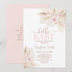 Invitation Baby shower du désert rose vif