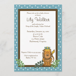 Invitation Baby shower du Lion Roi de la Jungle 5x7 Invitatio