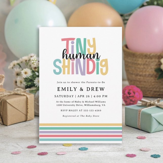 Invitation Baby shower du minuscule couple shindig humain (Créateur téléchargé)