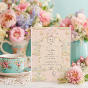 Invitation Baby shower du parc d'attractions Fairytale Vintag