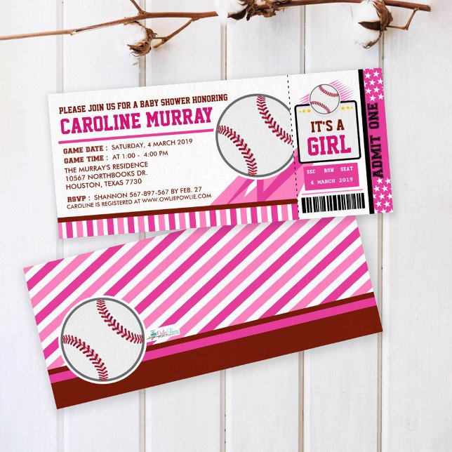 Invitation Baby shower du pass de baseball (Créateur téléchargé)