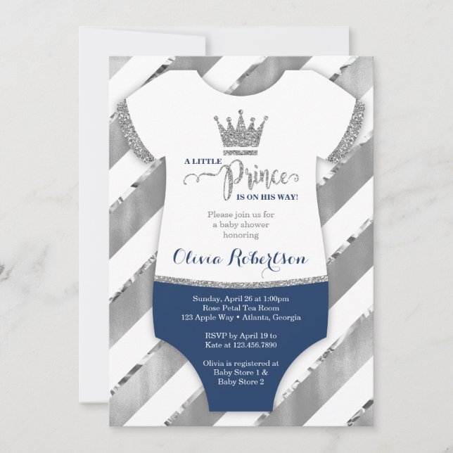 Invitation Baby shower du Petit Prince, Faux Parti (Devant)