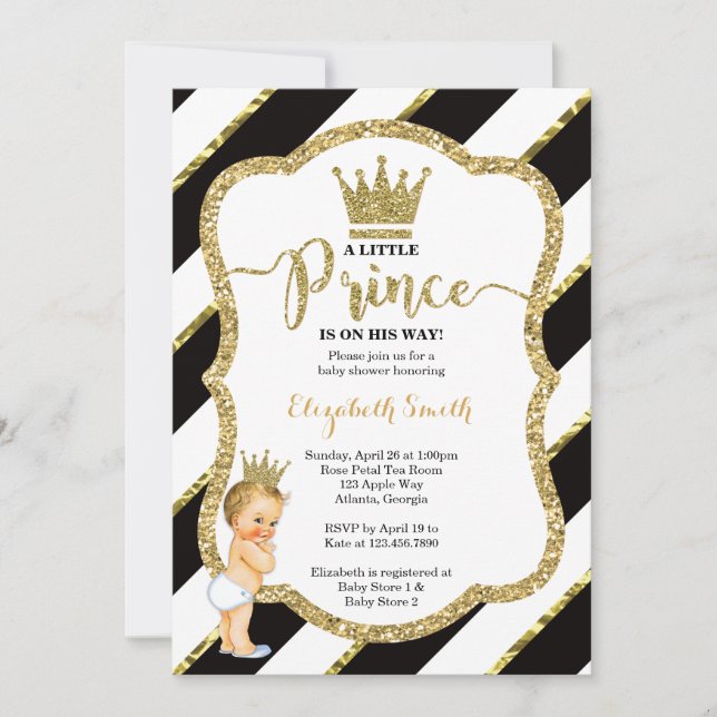 Invitation Baby shower du Petit Prince, Faux Parti (Devant)