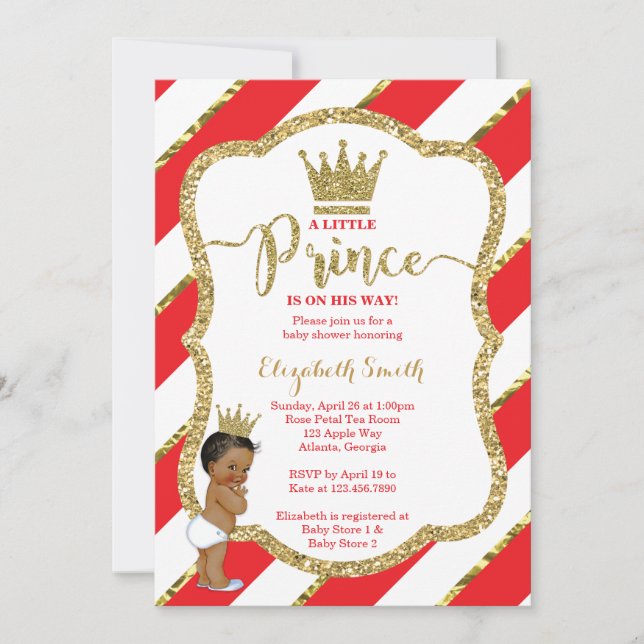 Invitation Baby shower du Petit Prince, Faux Parti (Devant)