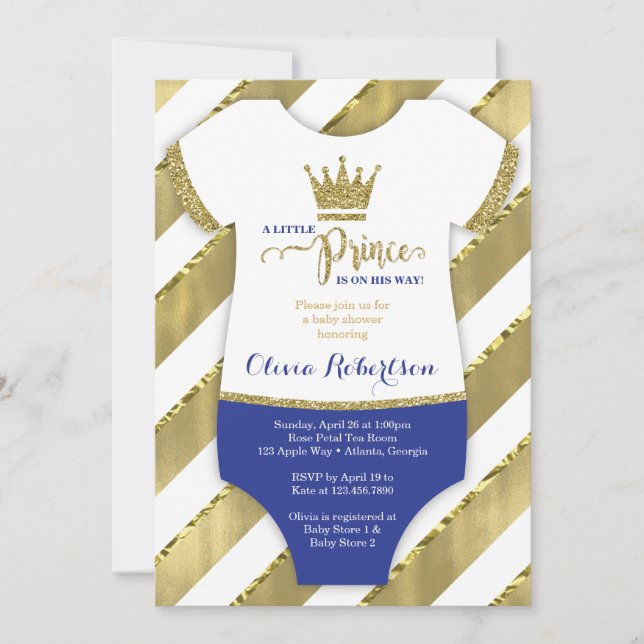 Invitation Baby shower du Petit Prince, Faux Parti (Devant)