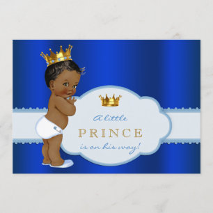 Invitation Baby shower du Prince afro-américain