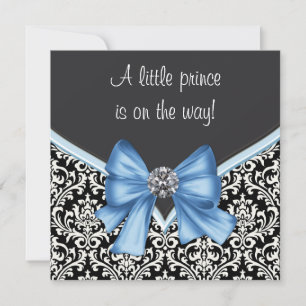 Invitation Baby shower du Prince des Dames Bleues et Noires