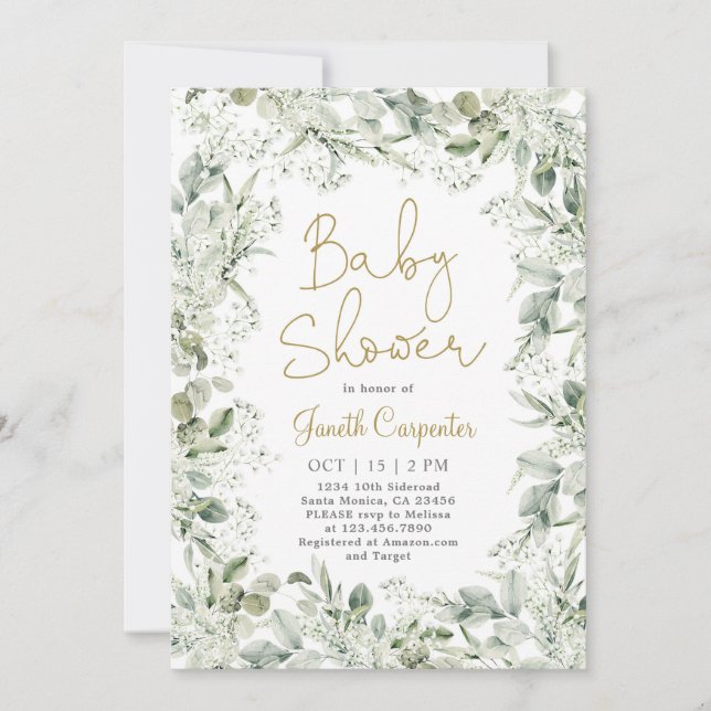 Invitation Baby shower du souffle du bébé (Devant)