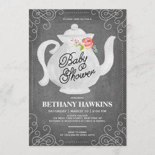 Invitation Baby shower du thé   de baby shower