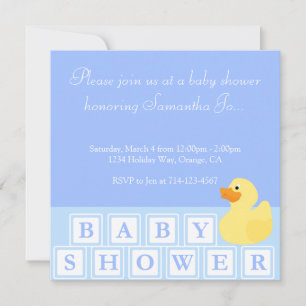 Invitation Baby shower Duck vertical