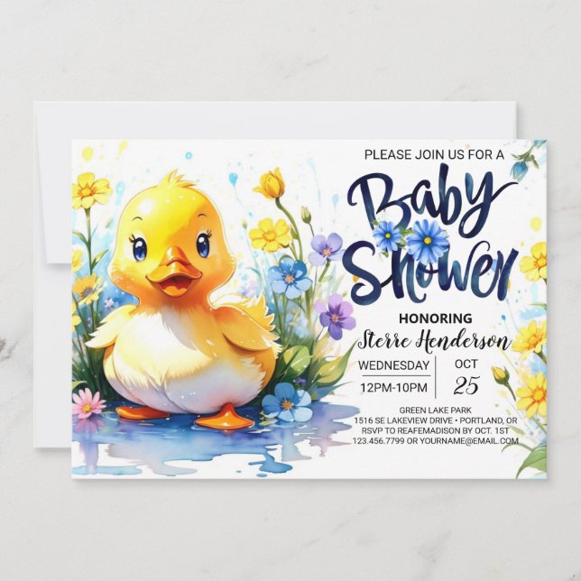 Invitation Baby shower Duckkling Custom (Devant)