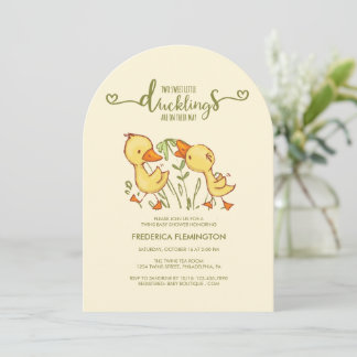 Invitation Baby shower Duckkling Twins