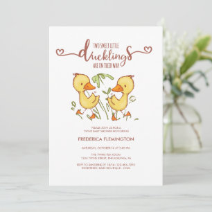 Invitation Baby shower Ducklings Twins