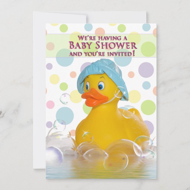 INVITATION baby shower - DUCKY ET BUBBLES (Devant)