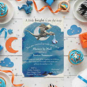 Invitation Baby Shower d'un petit chevalier dragon par courri