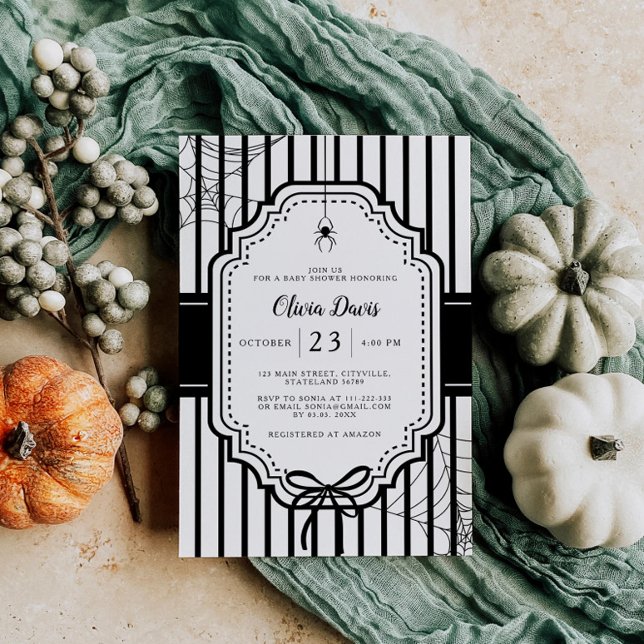 Invitation Baby shower Éffrayant gothique d'Halloween (Créateur téléchargé)