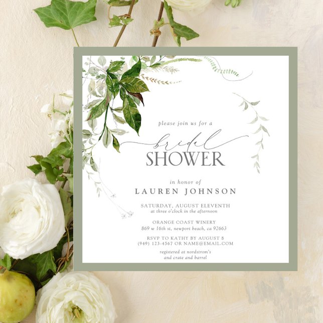 Invitation Baby Shower Élégant Aquarelle Vert Émeraude pour u (Bridal Shower Invitation!
)