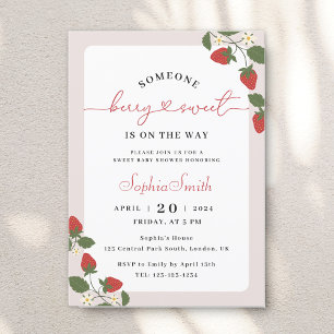 Invitation Baby Shower Élégant et Rustique aux Baies Douces