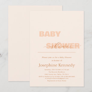 Invitation Baby Shower Élégant Minimaliste et Neutre