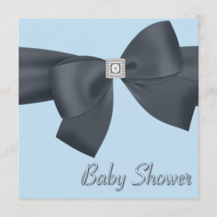 Invitation Baby-Shower élégant noir et bleu