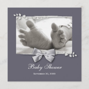 Invitation Baby shower Élégant Nouveau Piment Bébé Avec Bow A
