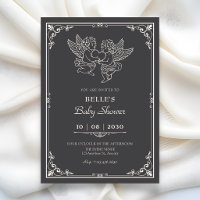 Baby shower élégant vintage d'anges