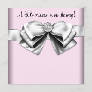 Invitation Baby Shower Élégante Princesse Rose