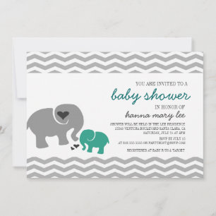 Invitation Baby shower éléphant