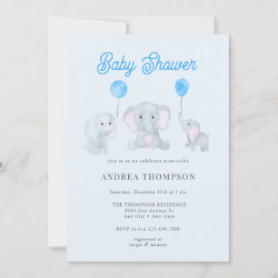 Invitation Baby shower éléphant