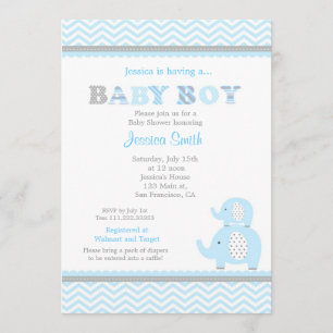 Invitation Baby shower éléphant