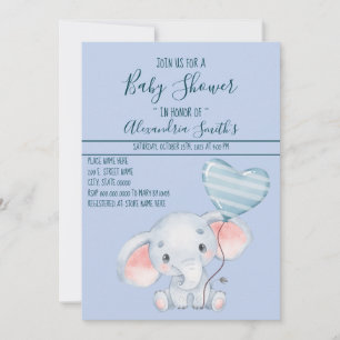 Invitation Baby shower éléphant bébé