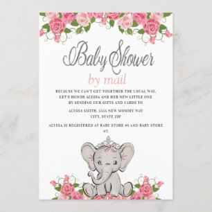 Invitation Baby Shower Éléphant Bébé par courrier