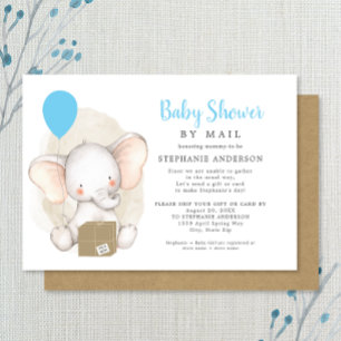 Invitation Baby shower Elephant Boy par courrier