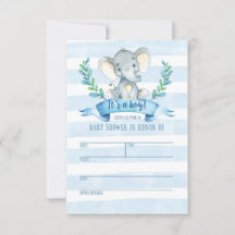 Invitation Baby shower éléphant Jungle Baby