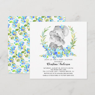 Invitation Baby shower Elephant Maman & Baby