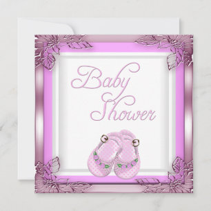 Invitation Baby Shower Élite Bébé Fille Rose Élite