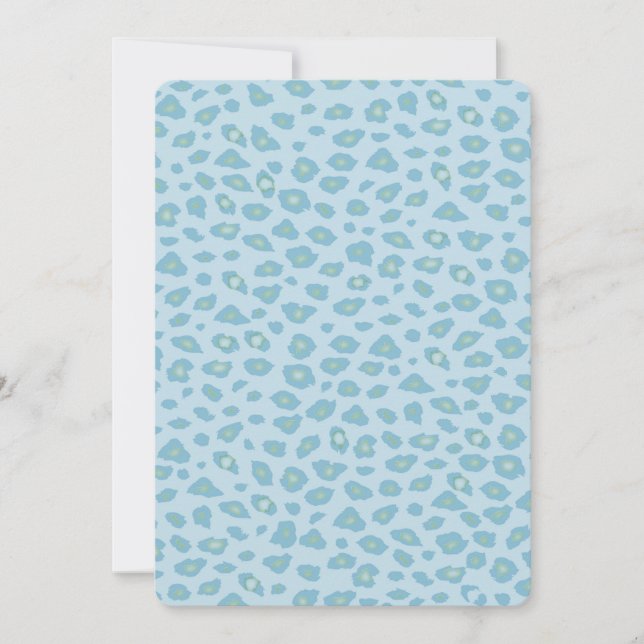 Invitation Baby shower Empreinte de léopard Sky Blue (Devant)